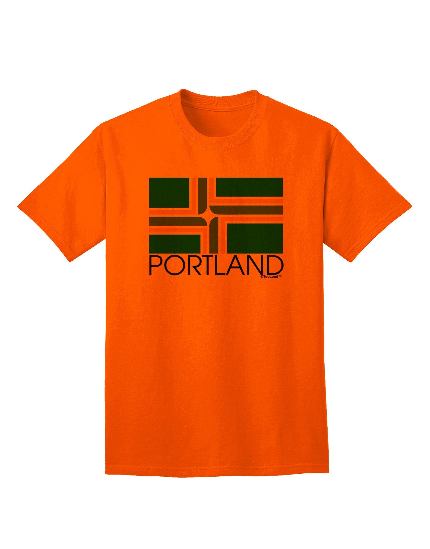 Portland Oregon Flag Text - Premium Adult T-Shirt Collection-Mens T-shirts-TooLoud-Orange-Small-Davson Sales
