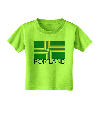 Portland Oregon Flag Text Toddler T-Shirt-Toddler T-Shirt-TooLoud-Lime-Green-2T-Davson Sales