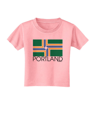 Portland Oregon Flag Text Toddler T-Shirt-Toddler T-Shirt-TooLoud-Candy-Pink-2T-Davson Sales