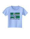 Portland Oregon Flag Text Toddler T-Shirt-Toddler T-Shirt-TooLoud-Aquatic-Blue-2T-Davson Sales