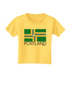 Portland Oregon Flag Text Toddler T-Shirt-Toddler T-Shirt-TooLoud-Yellow-2T-Davson Sales