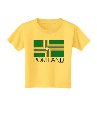 Portland Oregon Flag Text Toddler T-Shirt-Toddler T-Shirt-TooLoud-Yellow-2T-Davson Sales