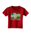 Portland Oregon Flag Text Toddler T-Shirt Dark-Toddler T-Shirt-TooLoud-Red-2T-Davson Sales