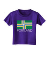 Portland Oregon Flag Text Toddler T-Shirt Dark-Toddler T-Shirt-TooLoud-Purple-2T-Davson Sales