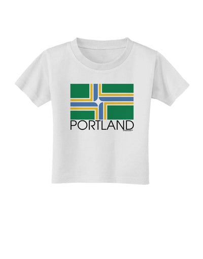 Portland Oregon Flag Text Toddler T-Shirt-Toddler T-Shirt-TooLoud-White-2T-Davson Sales