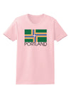 Portland Oregon Flag Text Womens T-Shirt-Womens T-Shirt-TooLoud-PalePink-X-Small-Davson Sales