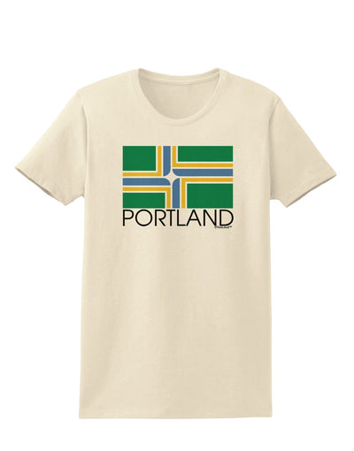 Portland Oregon Flag Text Womens T-Shirt-Womens T-Shirt-TooLoud-Natural-X-Small-Davson Sales