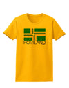 Portland Oregon Flag Text Womens T-Shirt-Womens T-Shirt-TooLoud-Gold-X-Small-Davson Sales