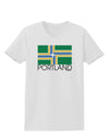 Portland Oregon Flag Text Womens T-Shirt-Womens T-Shirt-TooLoud-White-X-Small-Davson Sales