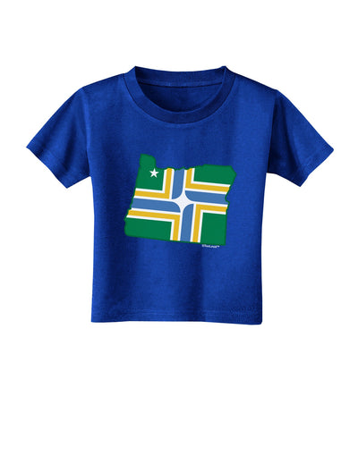 Portland Oregon Flag Toddler T-Shirt Dark-Toddler T-Shirt-TooLoud-Royal-Blue-2T-Davson Sales