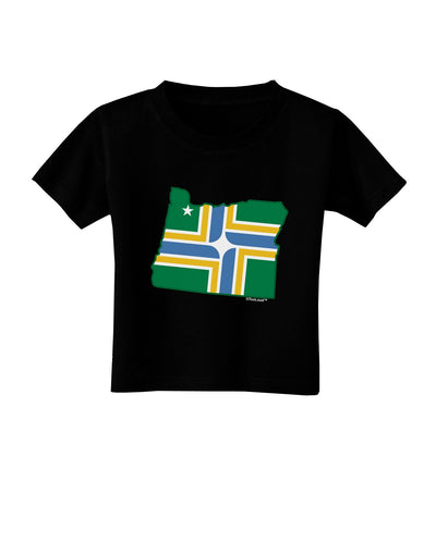 Portland Oregon Flag Toddler T-Shirt Dark-Toddler T-Shirt-TooLoud-Black-2T-Davson Sales