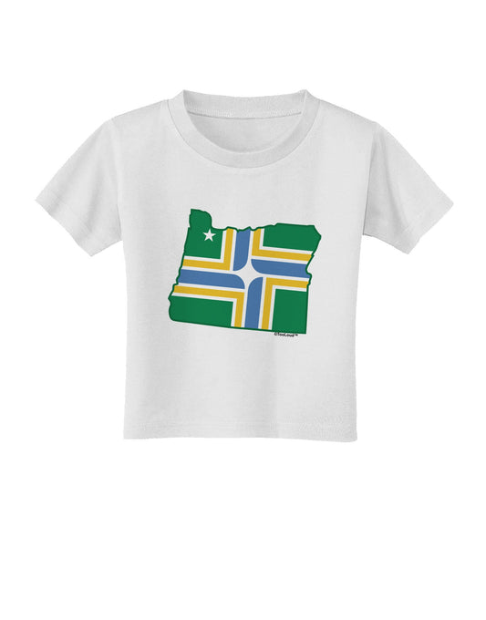Portland Oregon Flag Toddler T-Shirt-Toddler T-Shirt-TooLoud-White-2T-Davson Sales