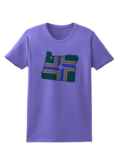 Portland Oregon Flag Womens T-Shirt-Womens T-Shirt-TooLoud-Violet-X-Small-Davson Sales