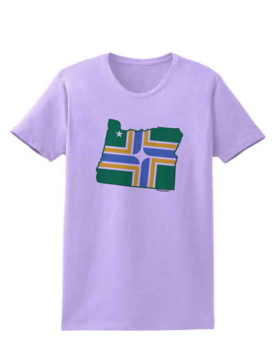 Portland Oregon Flag Womens T-Shirt-Womens T-Shirt-TooLoud-Lavender-X-Small-Davson Sales