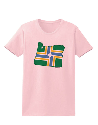 Portland Oregon Flag Womens T-Shirt-Womens T-Shirt-TooLoud-PalePink-X-Small-Davson Sales