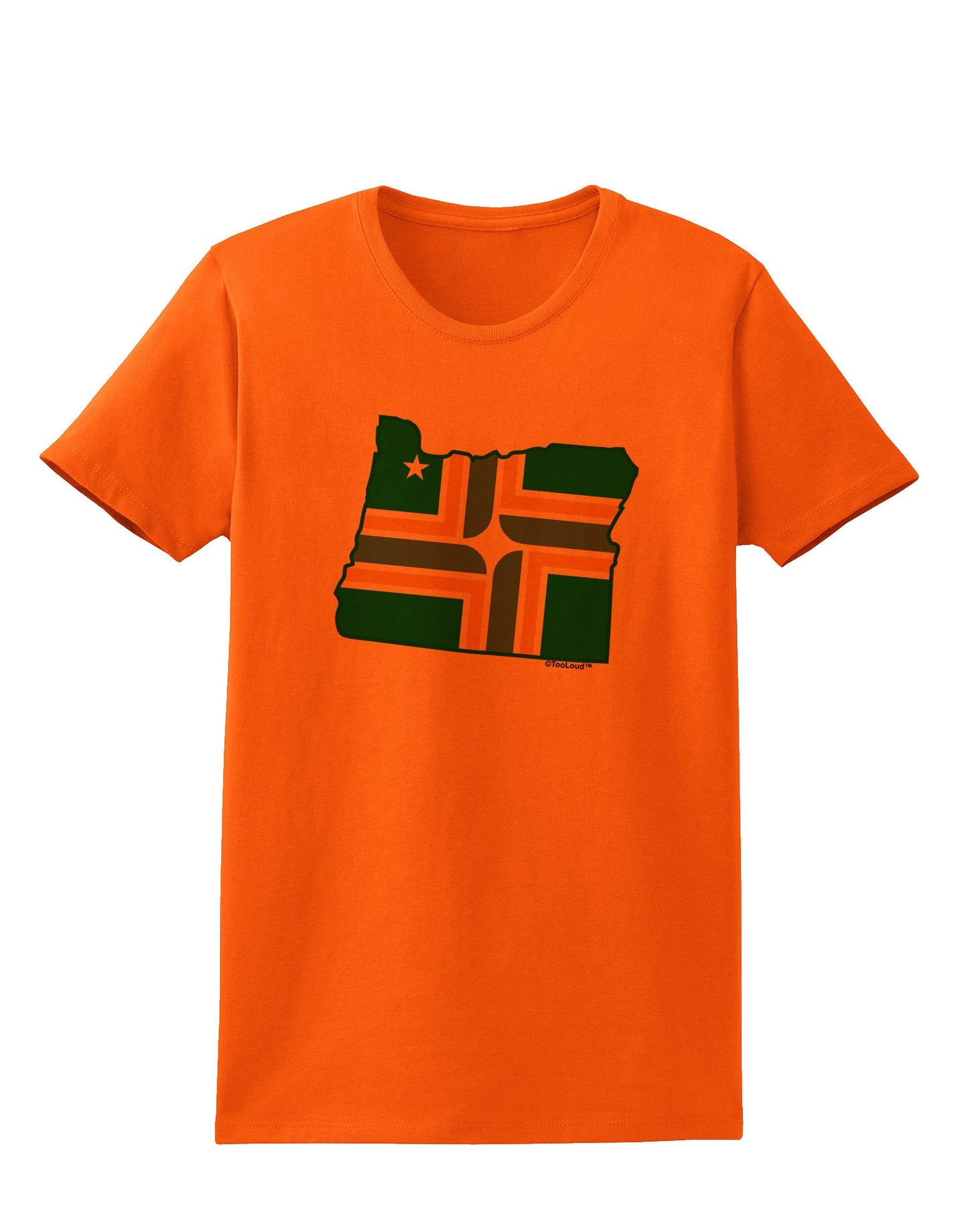 Portland Oregon Flag Womens T-Shirt-Womens T-Shirt-TooLoud-Orange-X-Small-Davson Sales