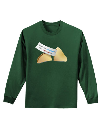 Positive Life - Fortune Cookie Adult Long Sleeve Dark T-Shirt-TooLoud-Dark-Green-Small-Davson Sales