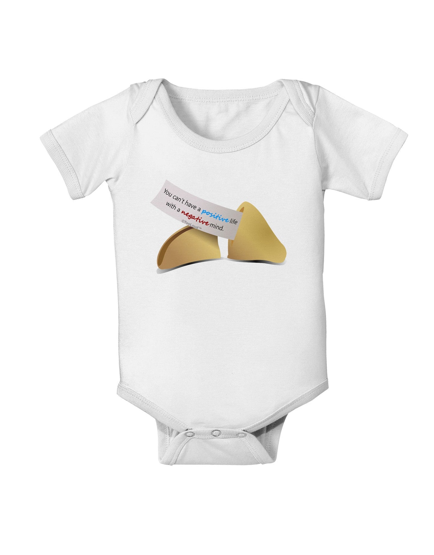 Positive Life - Fortune Cookie Baby Romper Bodysuit-Baby Romper-TooLoud-White-06-Months-Davson Sales
