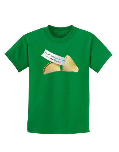 Positive Life - Fortune Cookie Childrens Dark T-Shirt-Childrens T-Shirt-TooLoud-Kelly-Green-X-Small-Davson Sales
