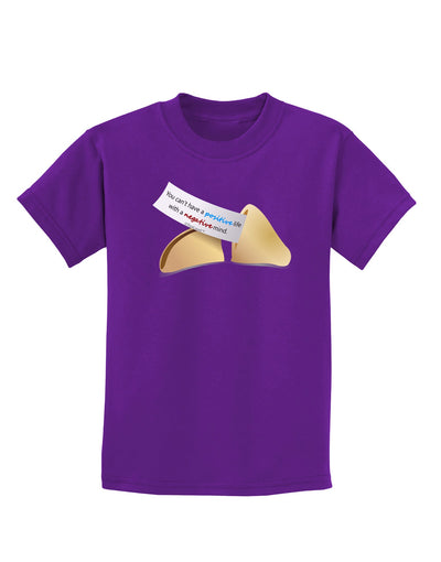 Positive Life - Fortune Cookie Childrens Dark T-Shirt-Childrens T-Shirt-TooLoud-Purple-X-Small-Davson Sales
