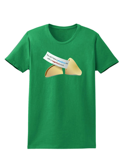 Positive Life - Fortune Cookie Womens Dark T-Shirt-Womens T-Shirt-TooLoud-Kelly-Green-X-Small-Davson Sales