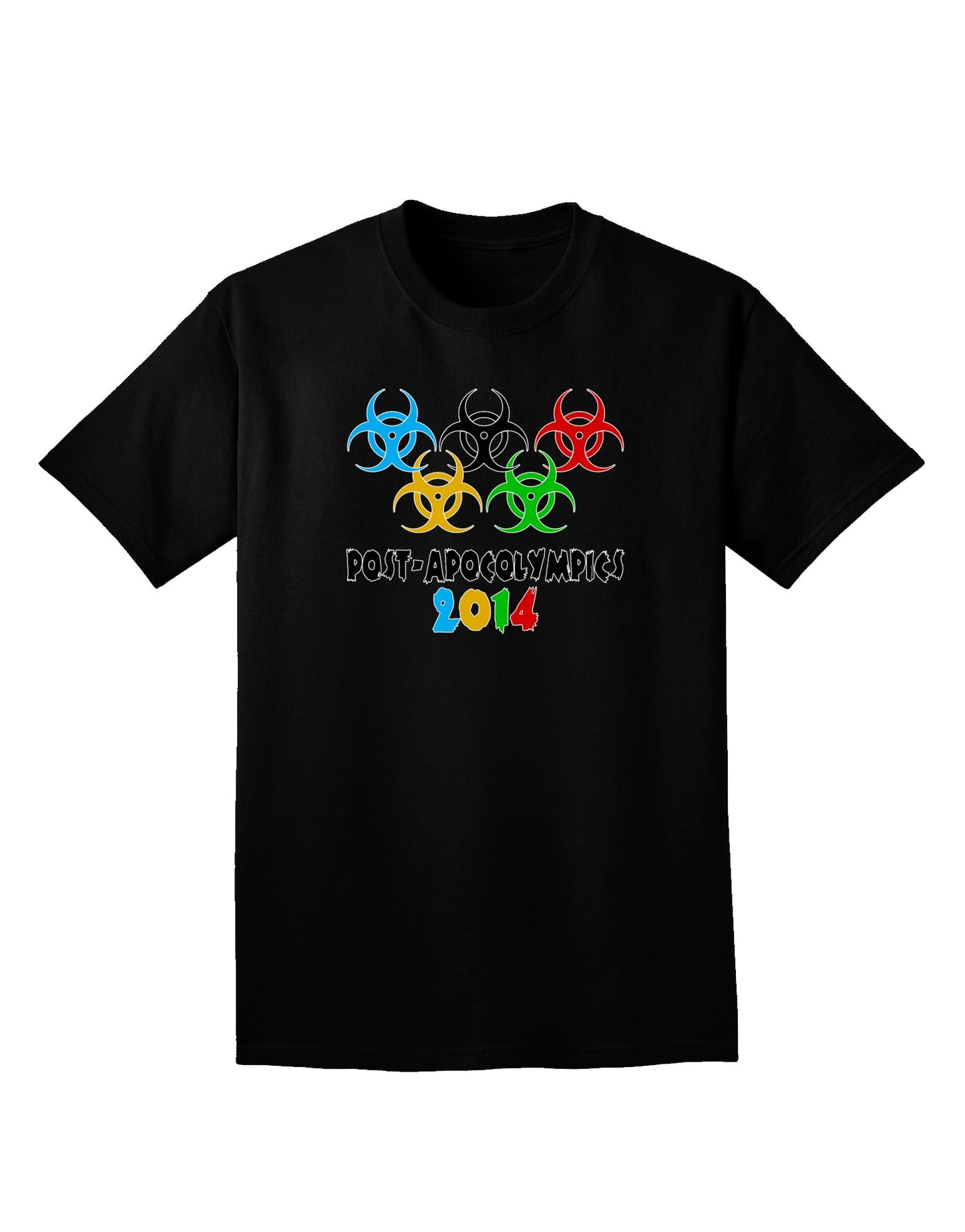 Post-Apocolympics 2014 - Zombie Adult Dark V-Neck T-Shirt-Mens V-Neck T-Shirt-TooLoud-Black-Small-Davson Sales