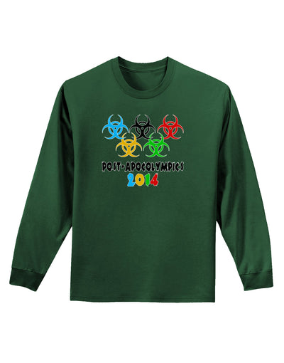 Post-Apocolympics 2014 - Zombie Adult Long Sleeve Dark T-Shirt-TooLoud-Dark-Green-Small-Davson Sales