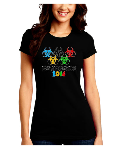 Post-Apocolympics 2014 - Zombie Juniors Crew Dark T-Shirt-T-Shirts Juniors Tops-TooLoud-Black-Juniors Fitted Small-Davson Sales