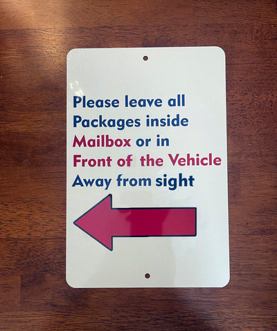 Postal Message with Our 8"x12" Aluminum Mail or Package Notice Sign-Aluminum Sign-Davson Sales-Left-Davson Sales