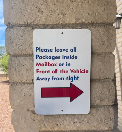 Postal Message with Our 8"x12" Aluminum Mail or Package Notice Sign-Aluminum Sign-Davson Sales-Right-Davson Sales