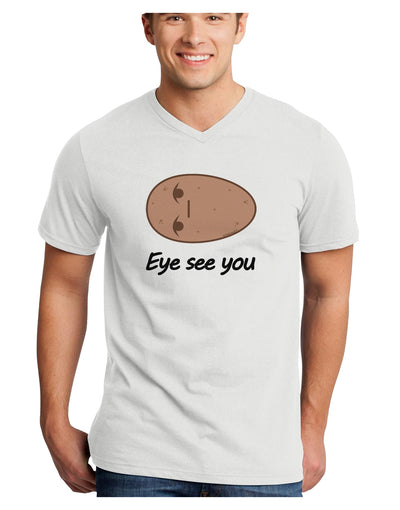 Potato - Eye See You Adult V-Neck T-shirt-Mens V-Neck T-Shirt-TooLoud-White-Small-Davson Sales