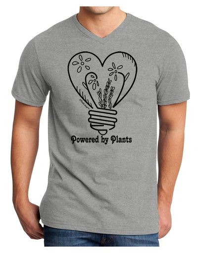 Powered by Plants Adult V-Neck T-shirt-Mens T-Shirt-TooLoud-HeatherGray-Small-Davson Sales