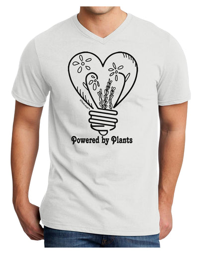 Powered by Plants Adult V-Neck T-shirt-Mens T-Shirt-TooLoud-White-Small-Davson Sales