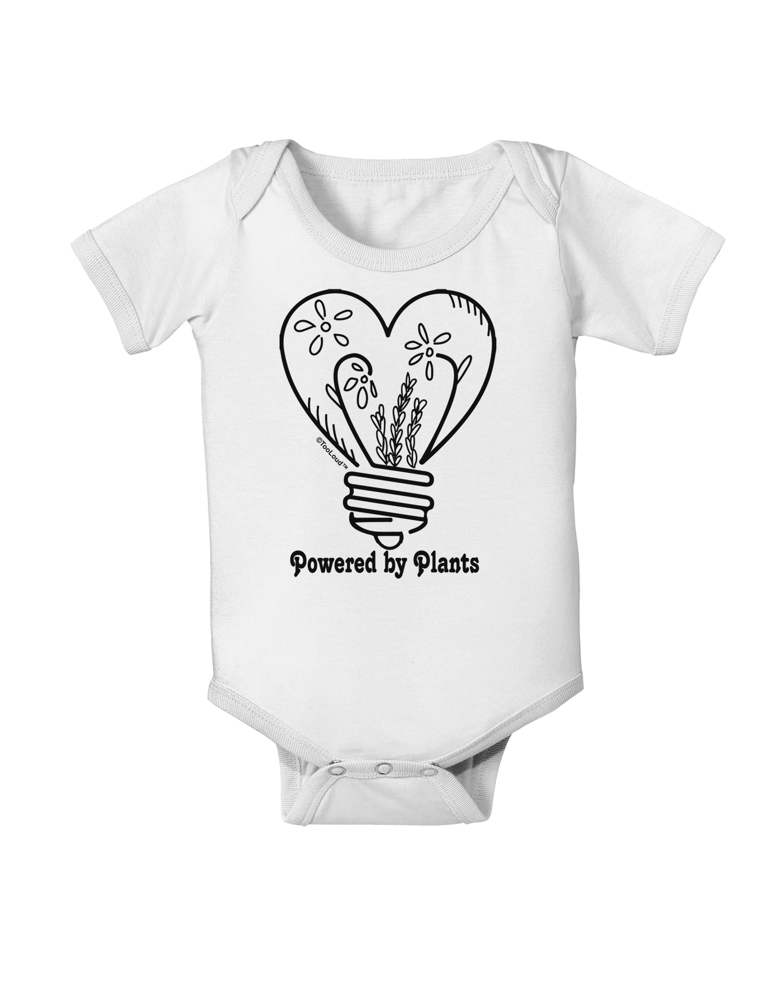 Powered by Plants Baby Romper Bodysuit-Baby Romper-TooLoud-White-06-Months-Davson Sales