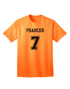 Prancer 7 Adult T-Shirt - Premium Reindeer Jersey-Mens T-shirts-TooLoud-Neon-Orange-Small-Davson Sales