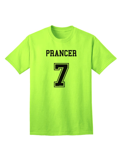 Prancer 7 Adult T-Shirt - Premium Reindeer Jersey-Mens T-shirts-TooLoud-Neon-Green-Small-Davson Sales