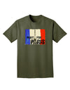 Pray For Paris Watercolor Adult Dark T-Shirt-Mens T-Shirt-TooLoud-Military-Green-Small-Davson Sales