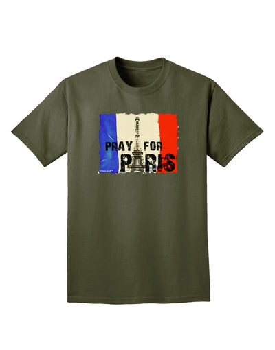 Pray For Paris Watercolor Adult Dark T-Shirt-Mens T-Shirt-TooLoud-Military-Green-Small-Davson Sales
