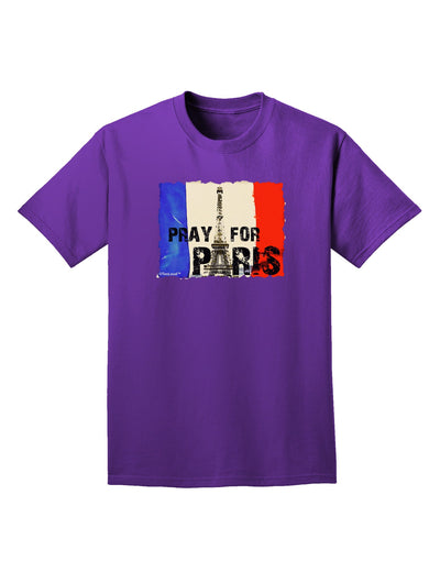 Pray For Paris Watercolor Adult Dark T-Shirt-Mens T-Shirt-TooLoud-Purple-Small-Davson Sales
