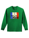 Pray For Paris Watercolor Adult Long Sleeve Dark T-Shirt-TooLoud-Kelly-Green-Small-Davson Sales