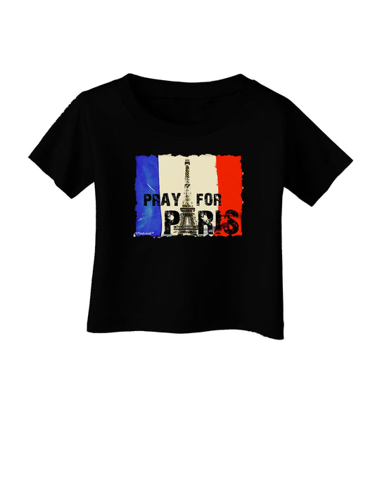 Pray For Paris Watercolor Infant T-Shirt Dark-Infant T-Shirt-TooLoud-Black-06-Months-Davson Sales