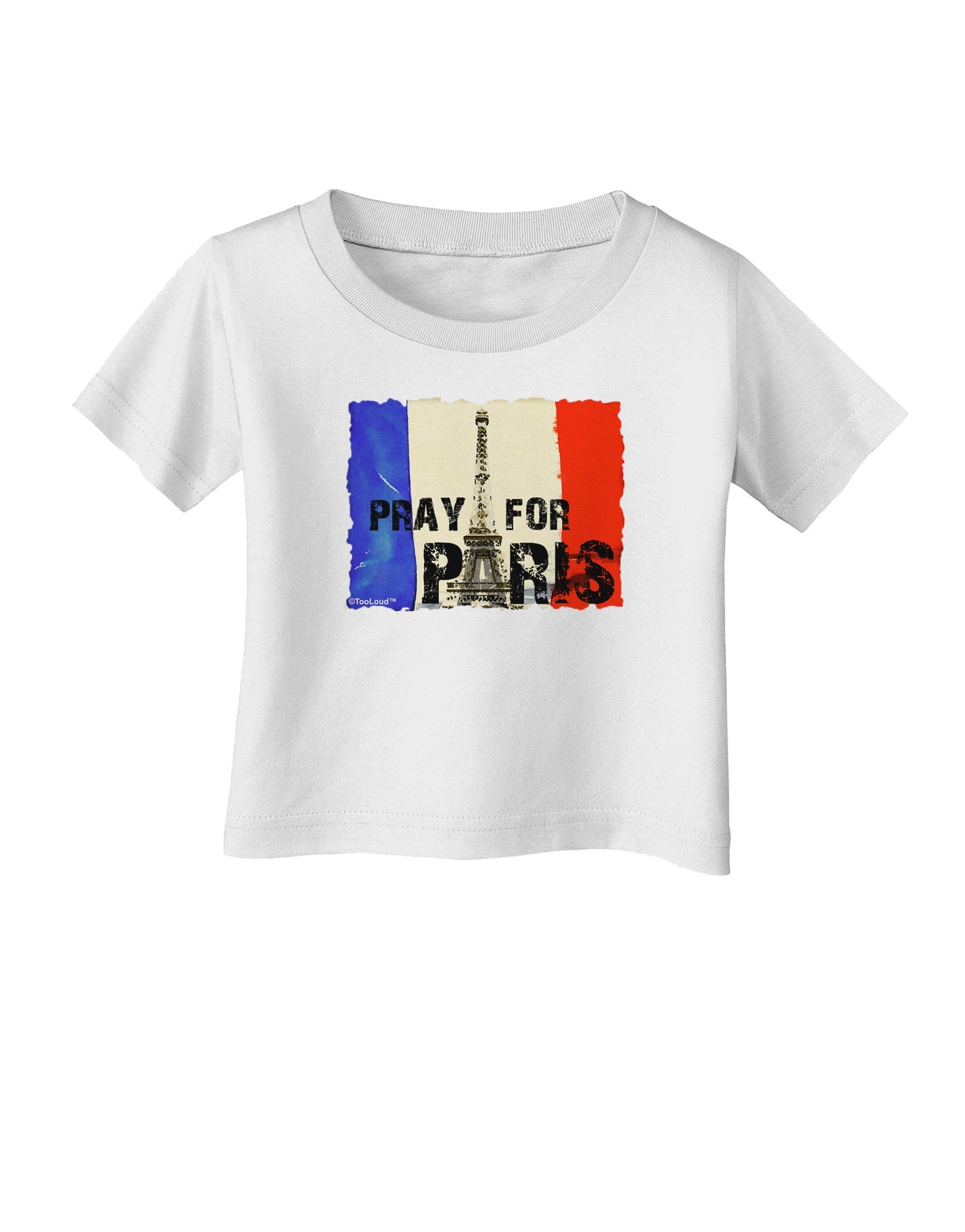 Pray For Paris Watercolor Infant T-Shirt-Infant T-Shirt-TooLoud-White-06-Months-Davson Sales