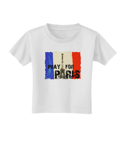 Pray For Paris Watercolor Toddler T-Shirt-Toddler T-Shirt-TooLoud-White-2T-Davson Sales