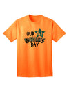 Premier Collection: Our 1st Father's Day Adult T-Shirt-Mens T-shirts-TooLoud-Neon-Orange-Small-Davson Sales