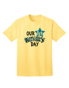 Premier Collection: Our 1st Father's Day Adult T-Shirt-Mens T-shirts-TooLoud-Yellow-Small-Davson Sales