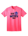 Premier Collection: Our 1st Father's Day Adult T-Shirt-Mens T-shirts-TooLoud-Neon-Pink-Small-Davson Sales