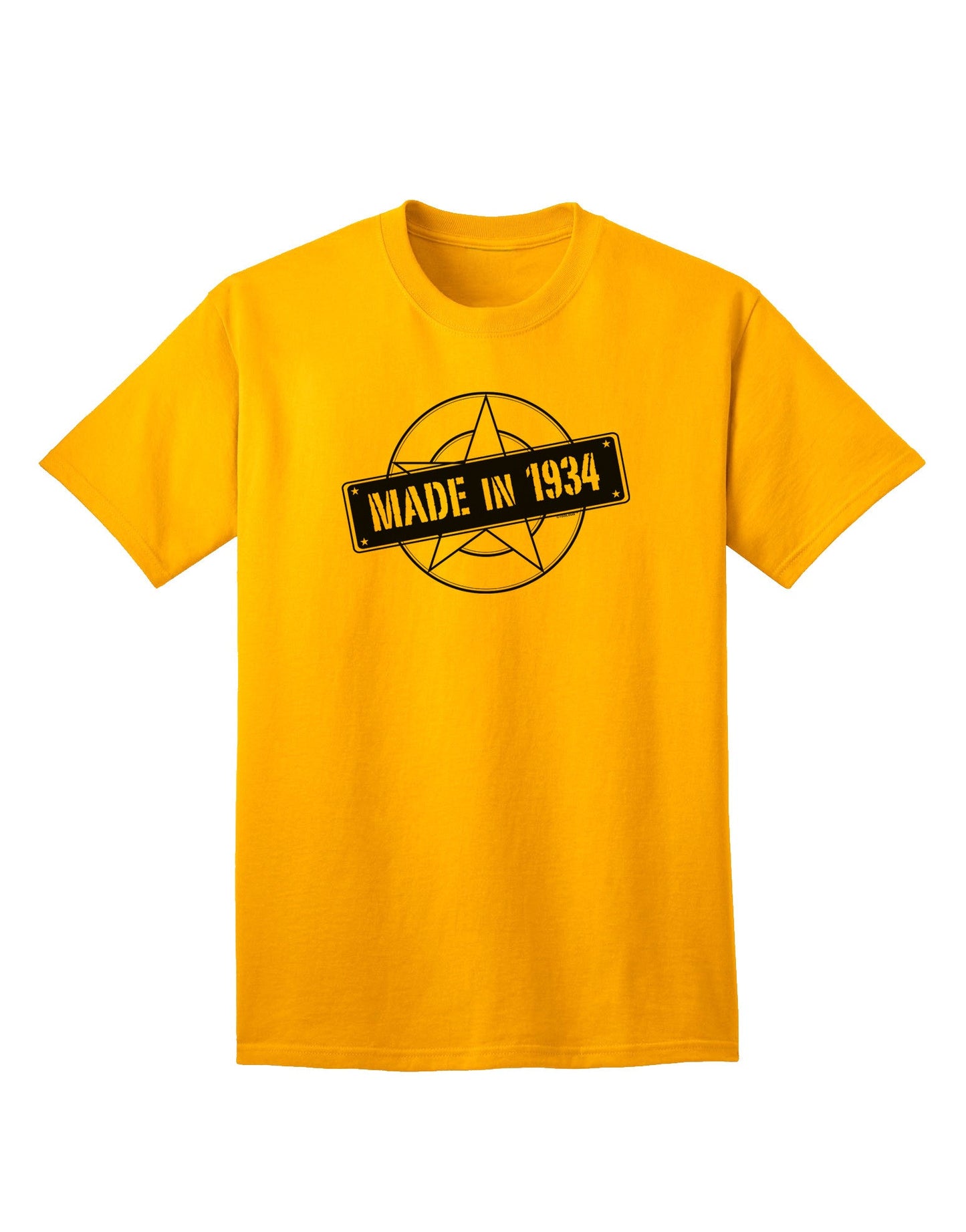 Premium Adult T-Shirt - Authentic 1934 Birth Year Edition-Mens T-shirts-TooLoud-Gold-Small-Davson Sales