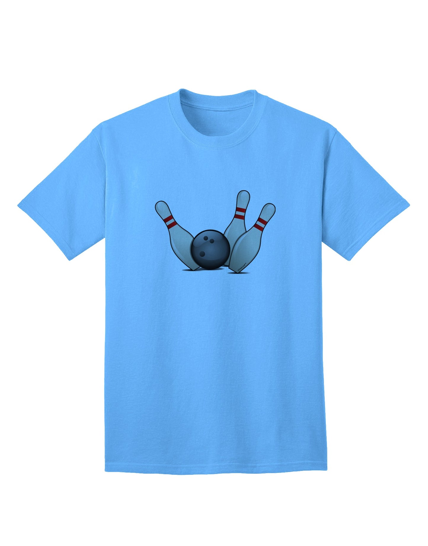 Premium Adult T-Shirt: Bowling Ball with Pins - Perfect for Enthusiasts-Mens T-shirts-TooLoud-Aquatic-Blue-Small-Davson Sales