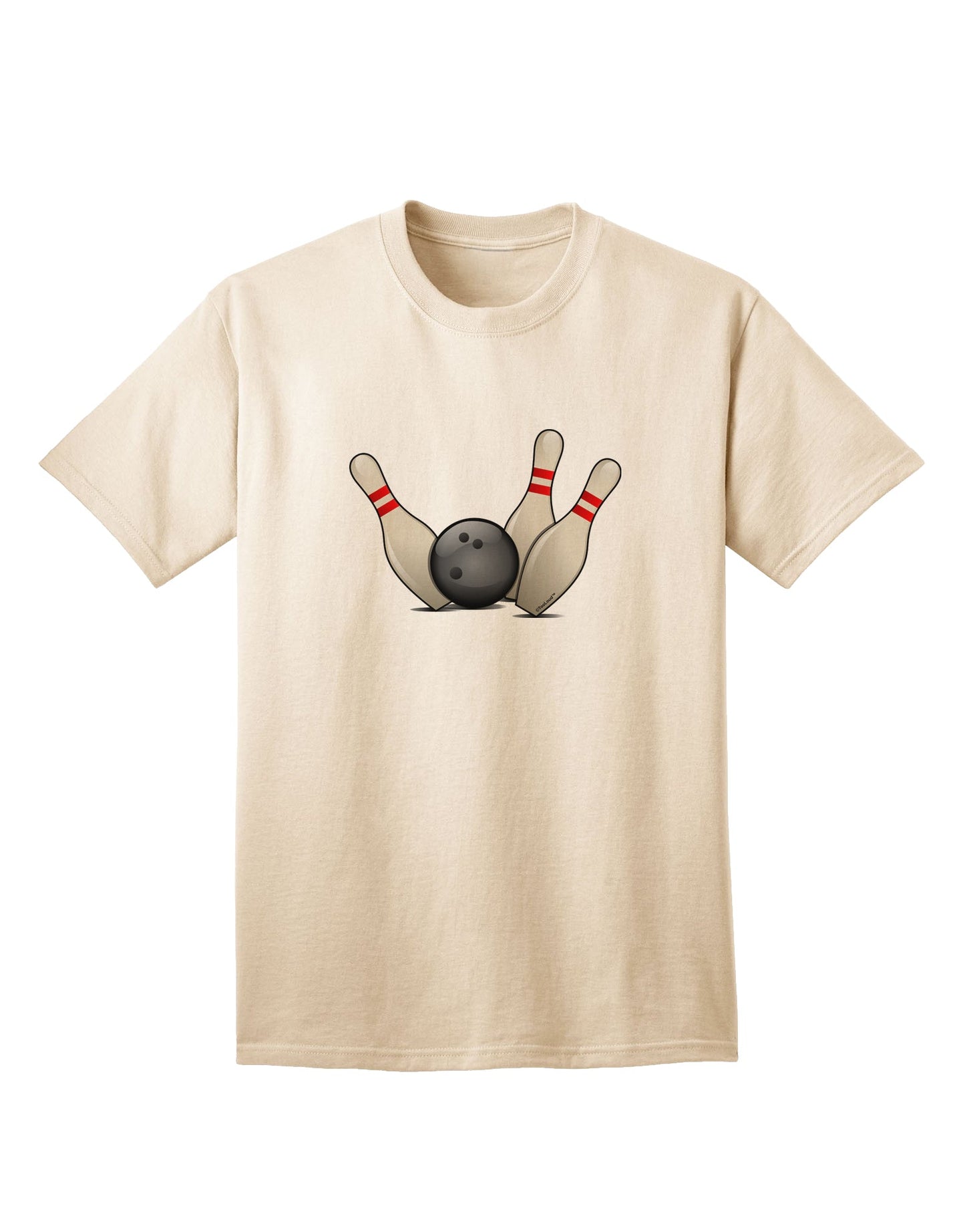 Premium Adult T-Shirt: Bowling Ball with Pins - Perfect for Enthusiasts-Mens T-shirts-TooLoud-Natural-Small-Davson Sales
