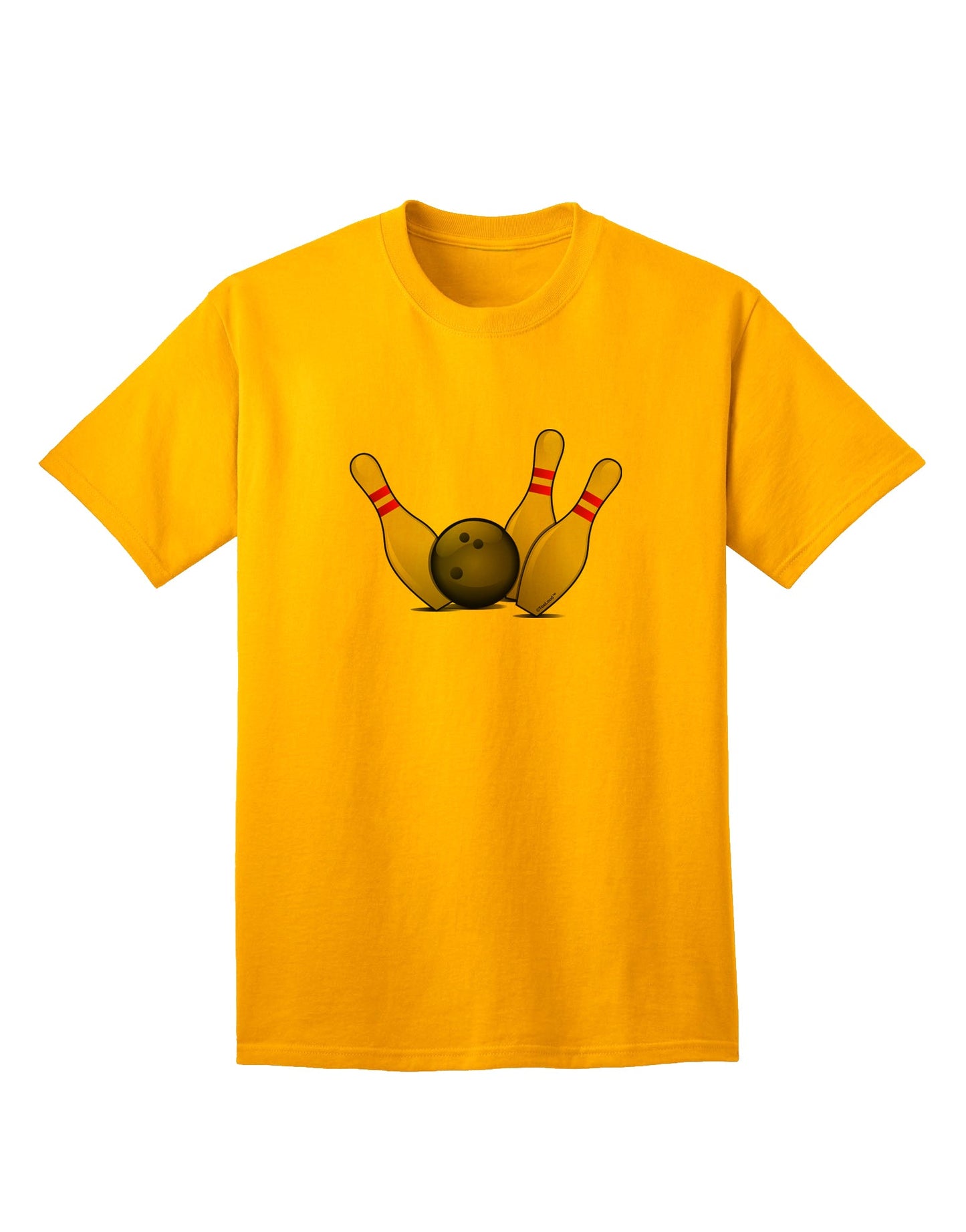 Premium Adult T-Shirt: Bowling Ball with Pins - Perfect for Enthusiasts-Mens T-shirts-TooLoud-Gold-Small-Davson Sales